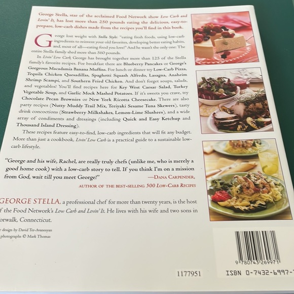 😀 BOOK NWOT EXCELLENT CONDITION Livin Low Carb by George Stella - Picture 2 of 6